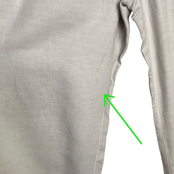 AG Adriano Goldschmied Linen Pants Mens 32 Beige Trouser Coastal Beach Preppy - Picture 6 of 14